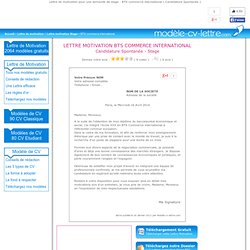 Lettre De Motivation Bts Pearltrees