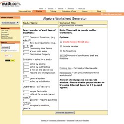 Free Math Worksheets Generate Math Worksheets For Basic