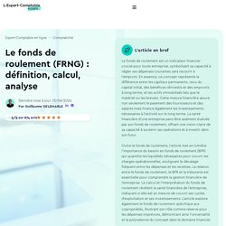 Le Fonds De Roulement Definition Calcul Et Interet