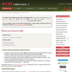 Image De Fond En Css Background Image Dans Une Page Html