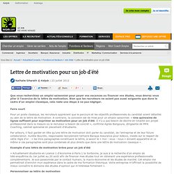 Lettre De Motivation Job D Ete Pearltrees