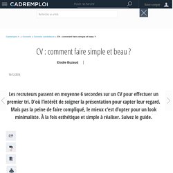 Cv Comment Faire Simple Et Beau Pearltrees