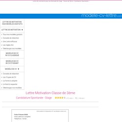 Lettres De Motivation Quelques Exemples Pearltrees