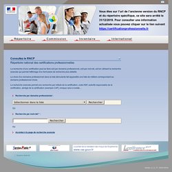 Consultez Le Rncp Repertoire National Des Certifications