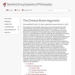 The Chinese Room Argument Pearltrees