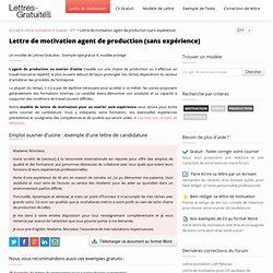 Lettre De Motivation Recherche A L Emploi Pearltrees
