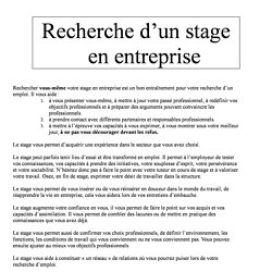 Trouver Son Stage Exemple Lettre Rapport De Stage En
