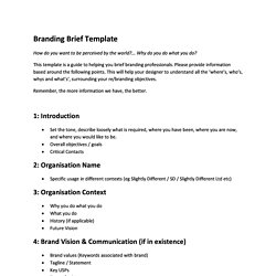 Branding Design Brief Pearltrees