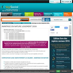 Avantage En Nature Logement 2016 2015 2014 2013 2012 2011