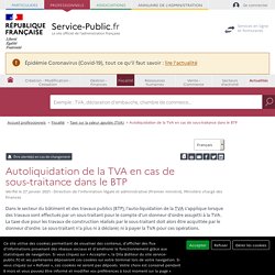 Autoliquidation De La Tva En Cas De Sous Traitance Dans Le