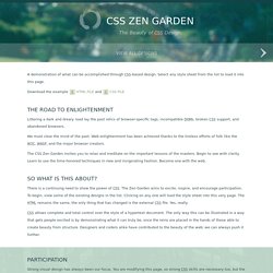 Css Zen Garden The Beauty In Css Design Pearltrees