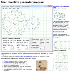 Gear Template Generator Program Cogs Gears Mechanics