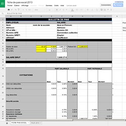 Fiche De Paie Excel 2013 Pearltrees