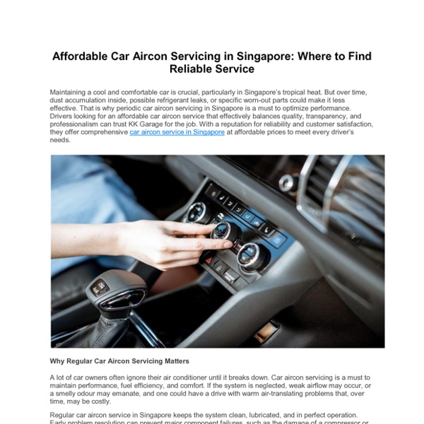 Affordable Car Aircon Servicing in Singapore | Pearltrees