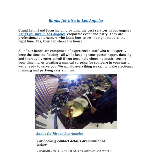 Bands for hire in Los Angeles