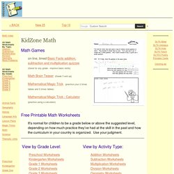 Kidzone math worksheets grade 2