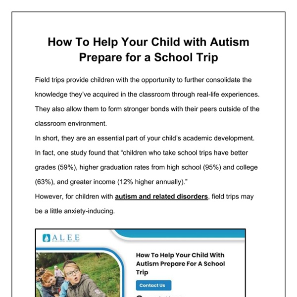 How To Help Your Child With Autism Prepare For A School Trip